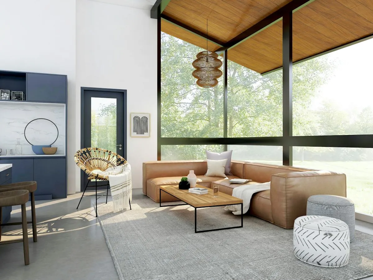 Sophisticated home interior with balanced lighting and texture