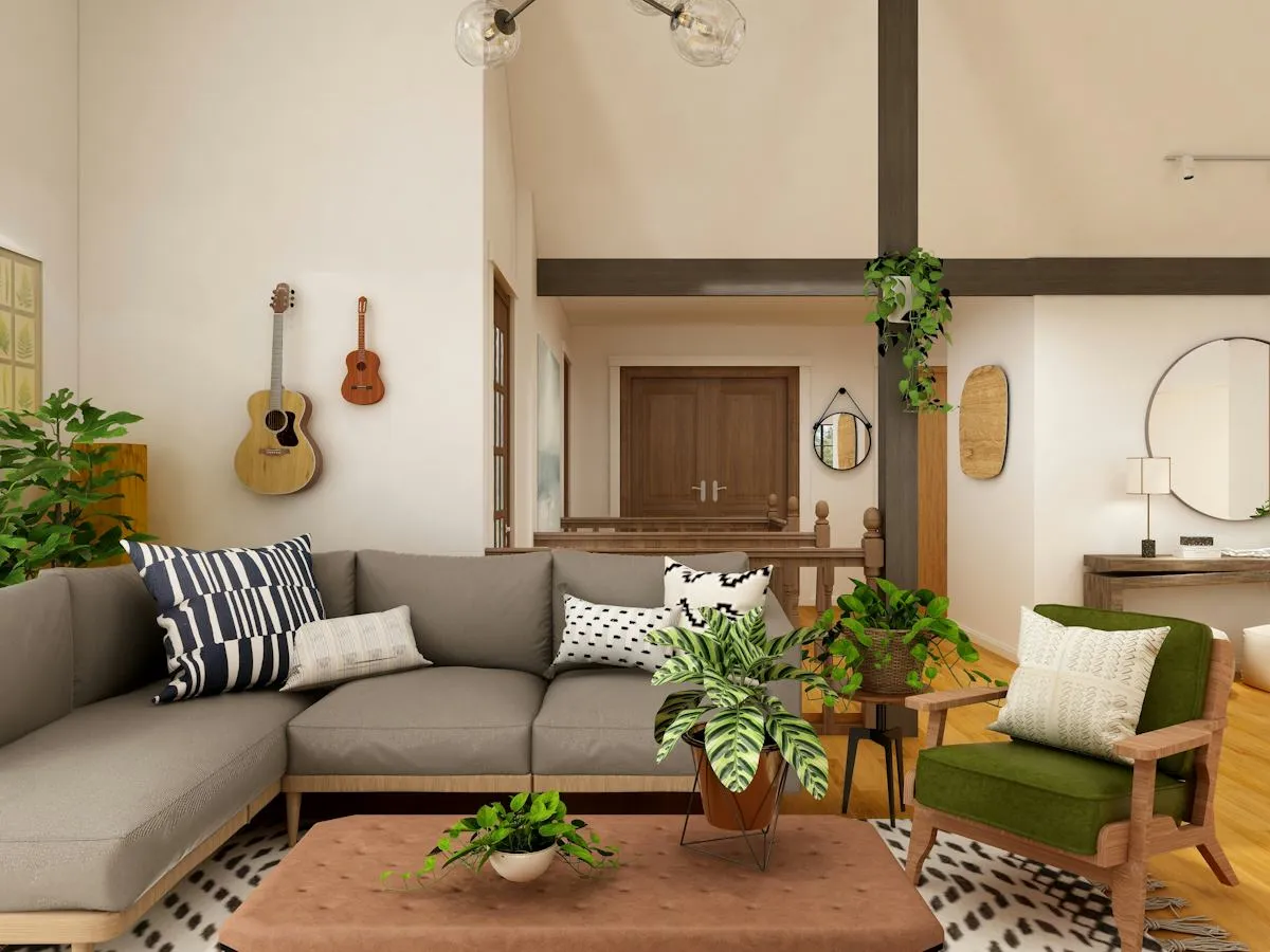 Modern residential space with understated decorative accents
