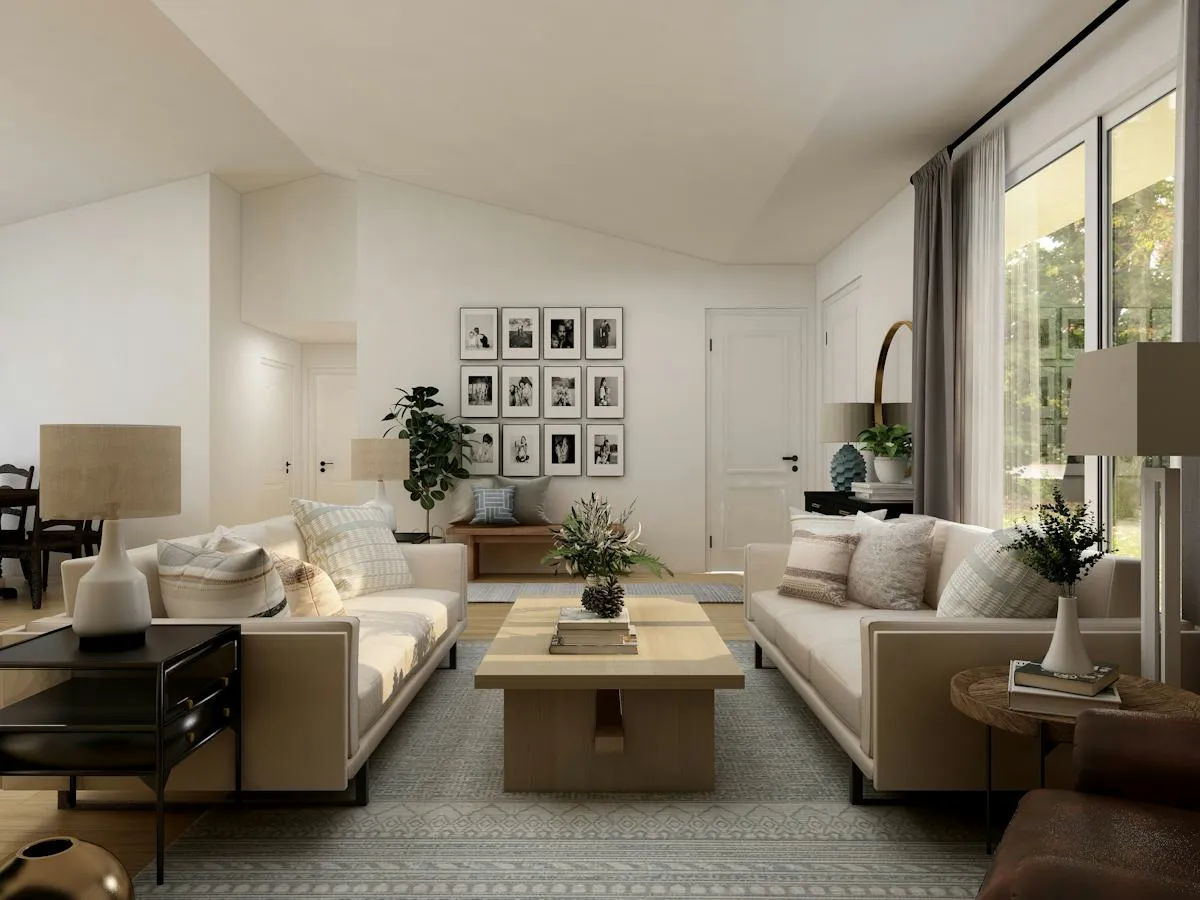 Contemporary kitchen with clean cabinetry and warm material accents