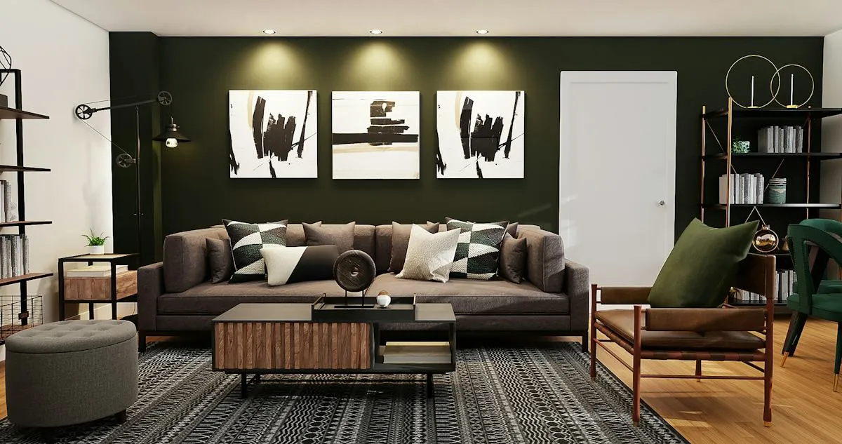 Bright interior with modern furnishings and natural light