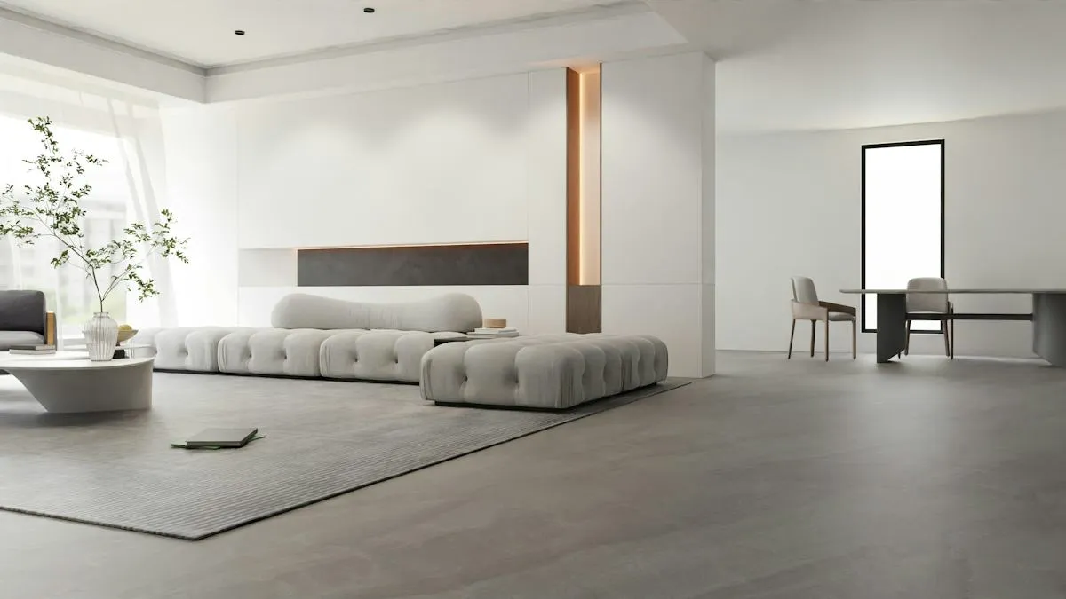 Elegant bedroom with calm neutral palette and tailored furnishings